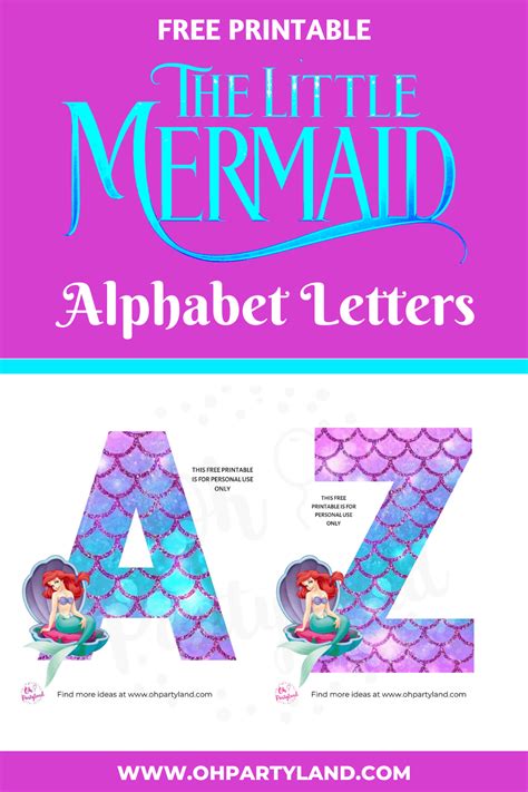 Mermaid Letters Printable Free